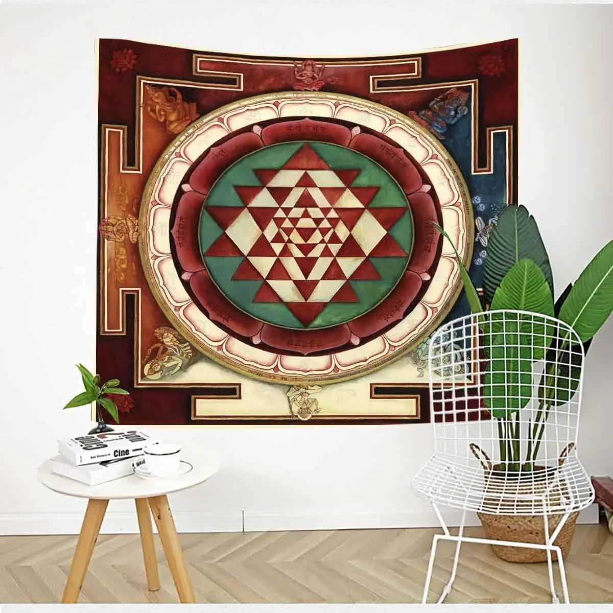 Mandala Yoga Meditation Tapestries Sacred Geometry Wall Decor Art Wall Hanging for Dorm Living Room Bedroom 60X60 InchesM251125