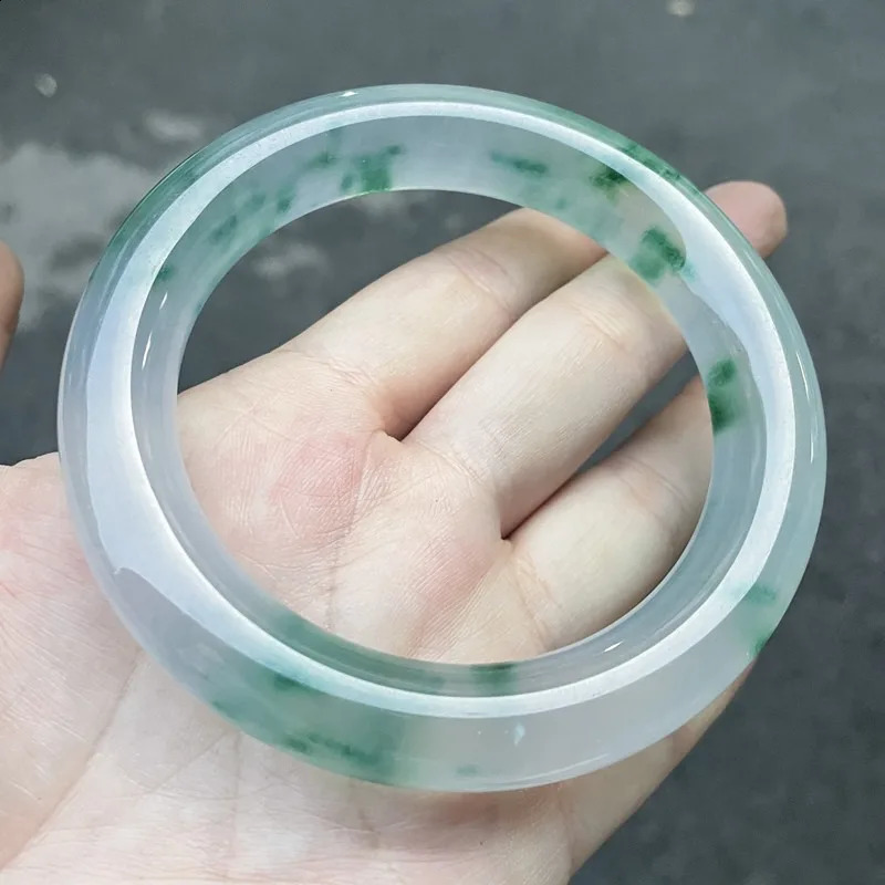 Ice type medium width round quartzite women jade bracelet jade bangle high quality jade bracelet bangle bangles for women green 250424