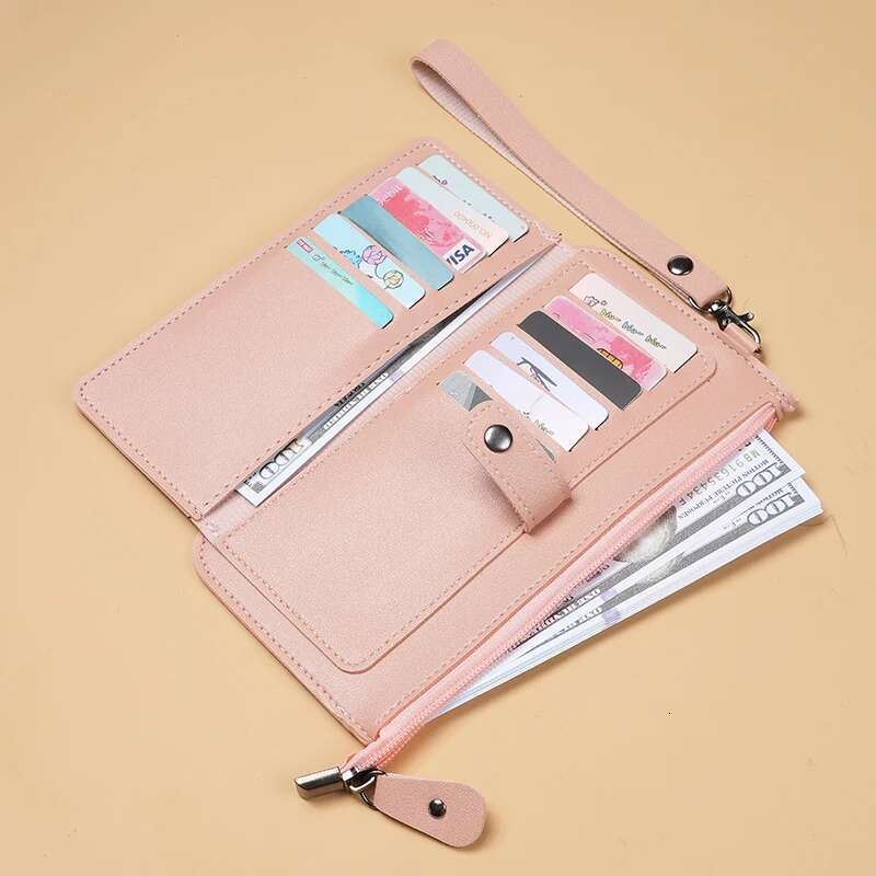 Factory Direct New Bag Women's Long Multi-Functional Multi-Card Clutch Buckle Zipper Student Wallet.