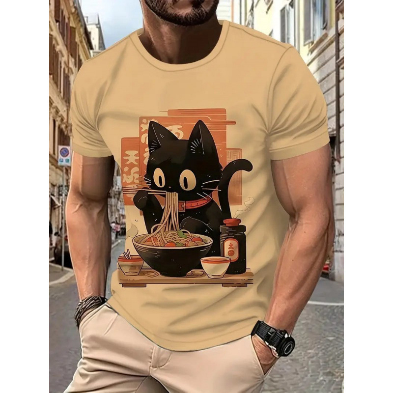 Luxury designer Short sleeved 3D Digital Printed Animal Printed T-shirt Summer Round Neck Men's Top tee