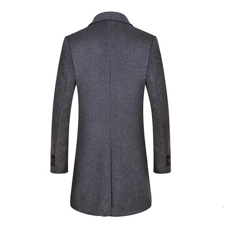 Winter Wool Coat Men Double Breasted Warm Wool Blends Long Male Pea Coat Plus Size Casual Man Trench Coat FashionT251125