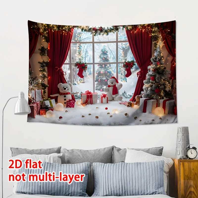 VIKAMA Winter Wonderland Christmas Background Festival Photography Home Decoration Wall Decoration TapestryM251125