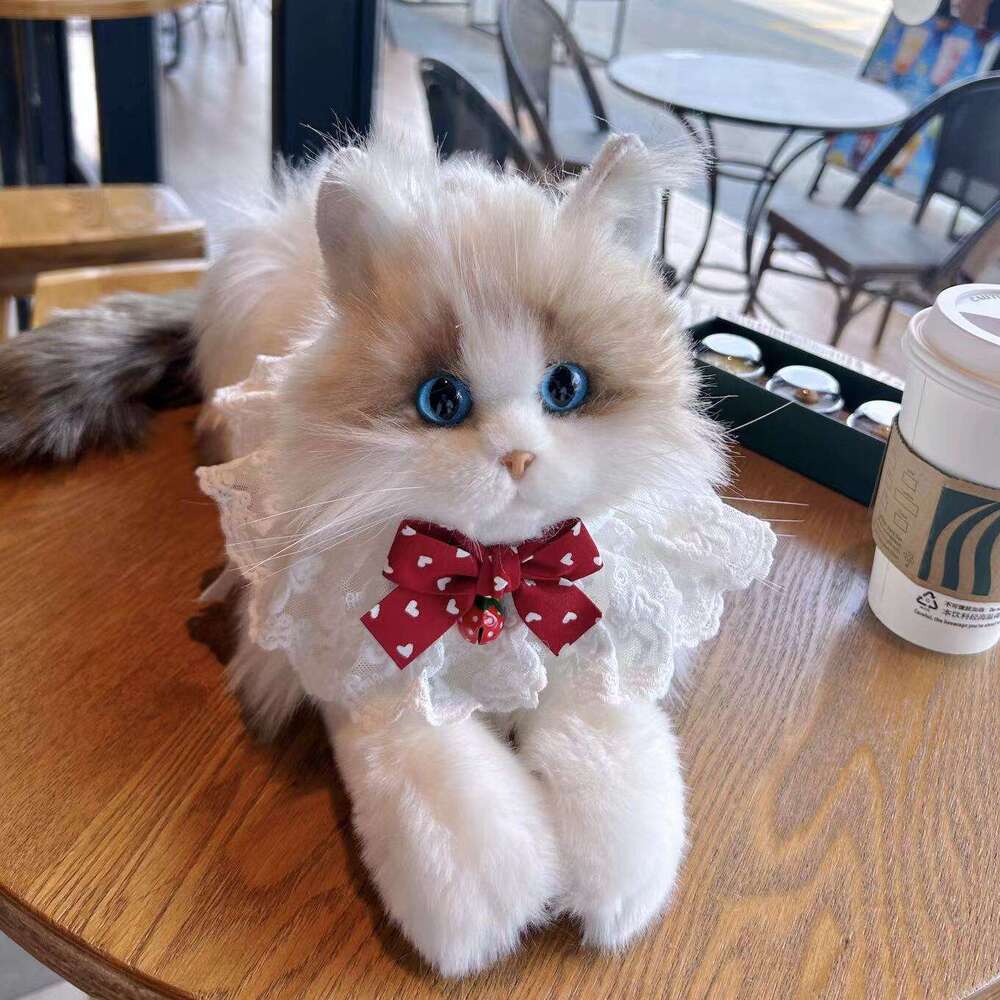 Style Realistic Ragdoll Plush Little Cat Stuffed Doll Children's Toy Birthday Gift