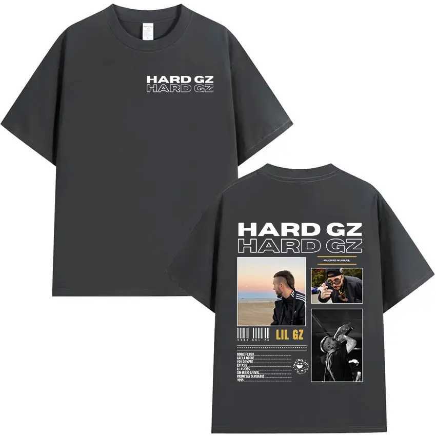 Rap singer HARD GZ Tour 2025 graphic T-shirt mens hip-hop fashion cotton short sleeved T-shirt retro oversized T-shirt street clothing W250425