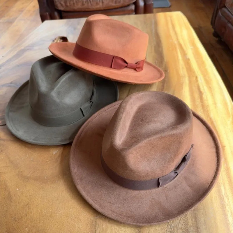 Vegetarians suede hat bow accessories for men and womens jazz hats FedEx classic hat 250423