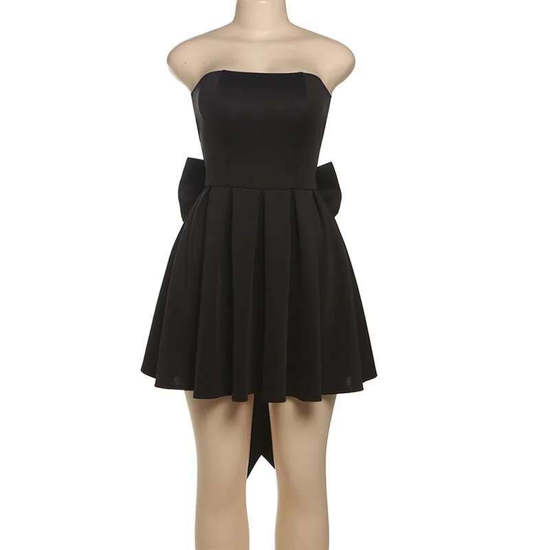 Townlike Waist Wrap A-e Pleated Christmas Women Mini 2025 Spring Summer Dress Bow Backless Nightclub Sexy Party Dresses