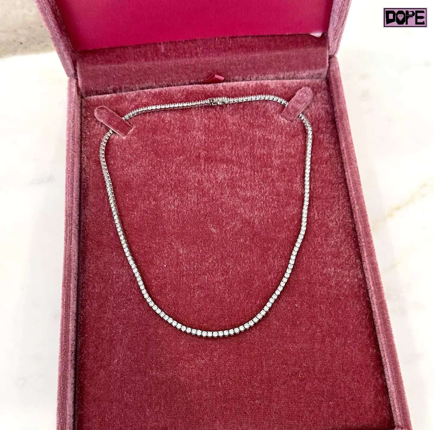 In Stock Tennis Chain 3mm High Quality 20 Tennis Necklace 925 Silver Hiphop Iced Out Moissanite Tennis Chain