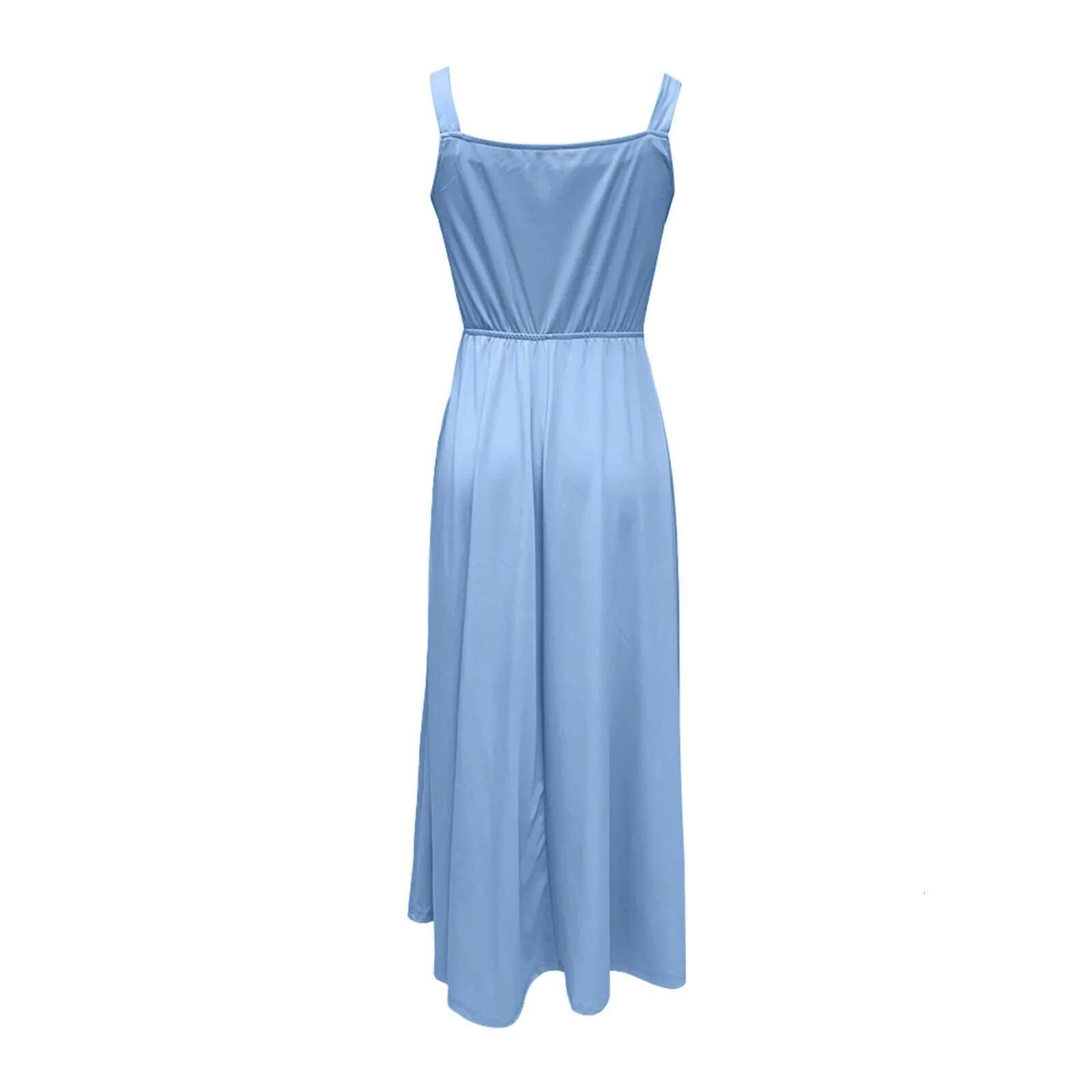 Dongdumaoyi New Sexy Women Party Dress Solid Sleeveless A Line Slits Long Dresses For Elegant Wide Shoulder Straps Evening