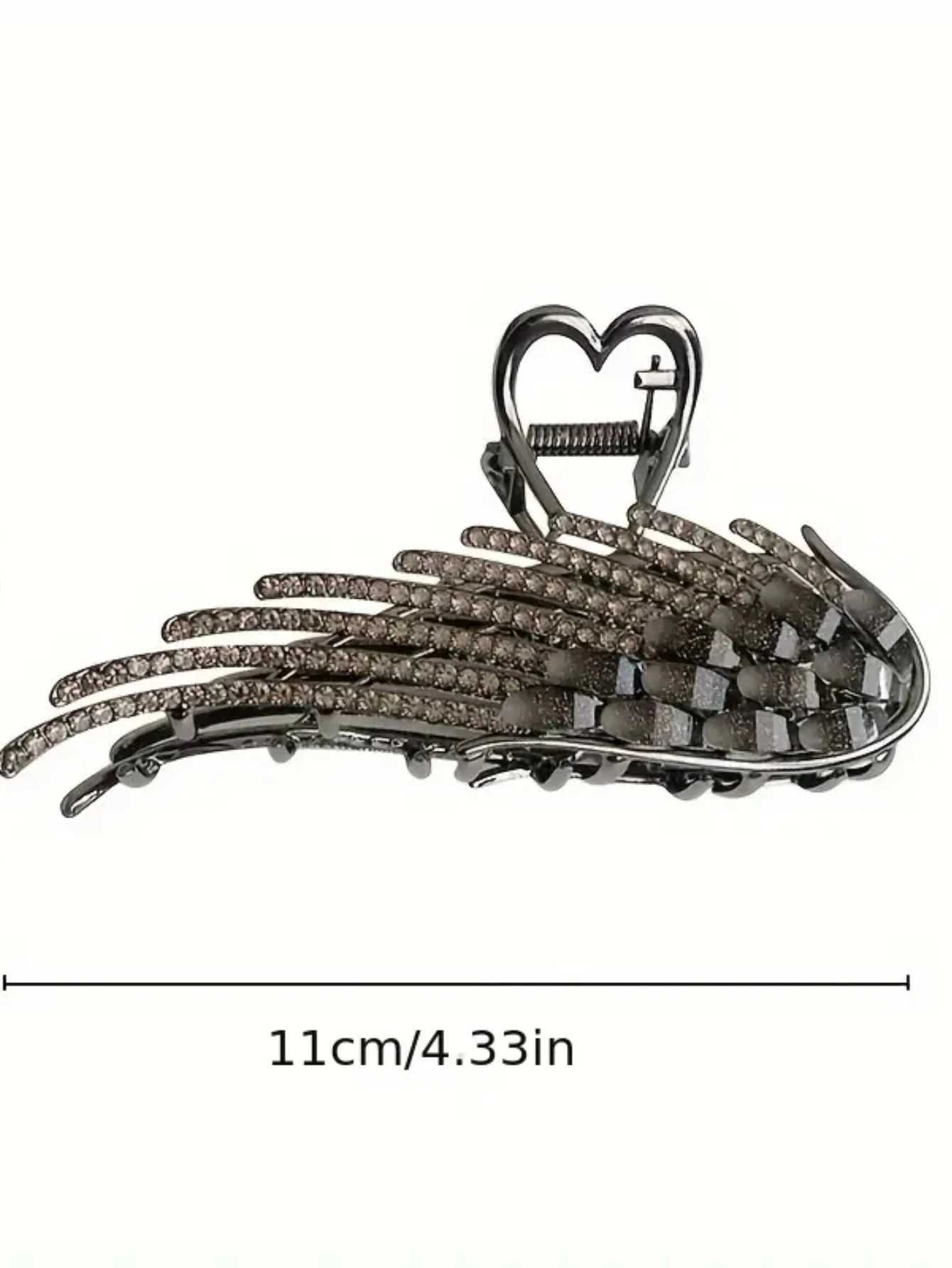 1/2 piece Rhinestone metal winged female hair clipT250425