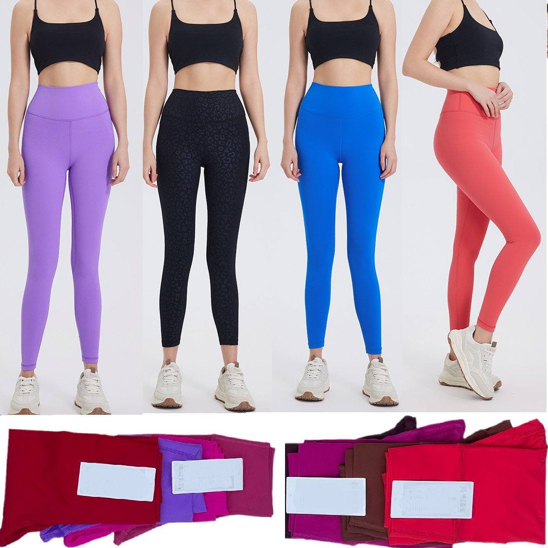 Hot sell High Waist Yoga Pants Women Push-up Fitness Leggings Soft Elastic Hip Lift Sports Pants Running Training Lady 31 Colors