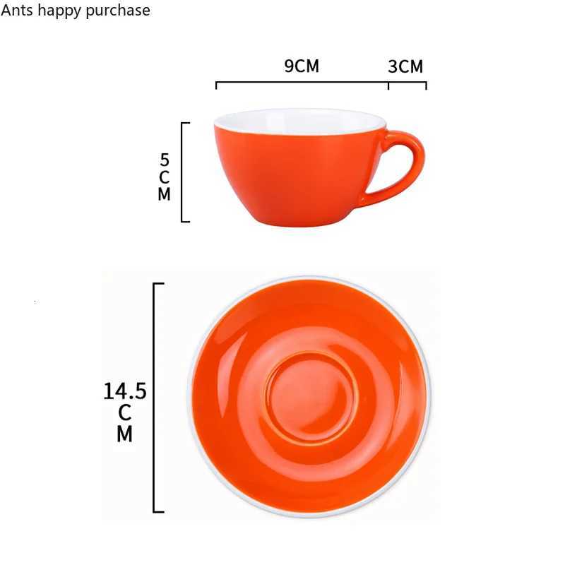 150ml Coffee Cup Saucer White Rim Solid Color Ceramic Mug Cappuccino Cups Coffee Mug Milk Tea Cup Afternoon Tea Cups Milk Mugs Y251125