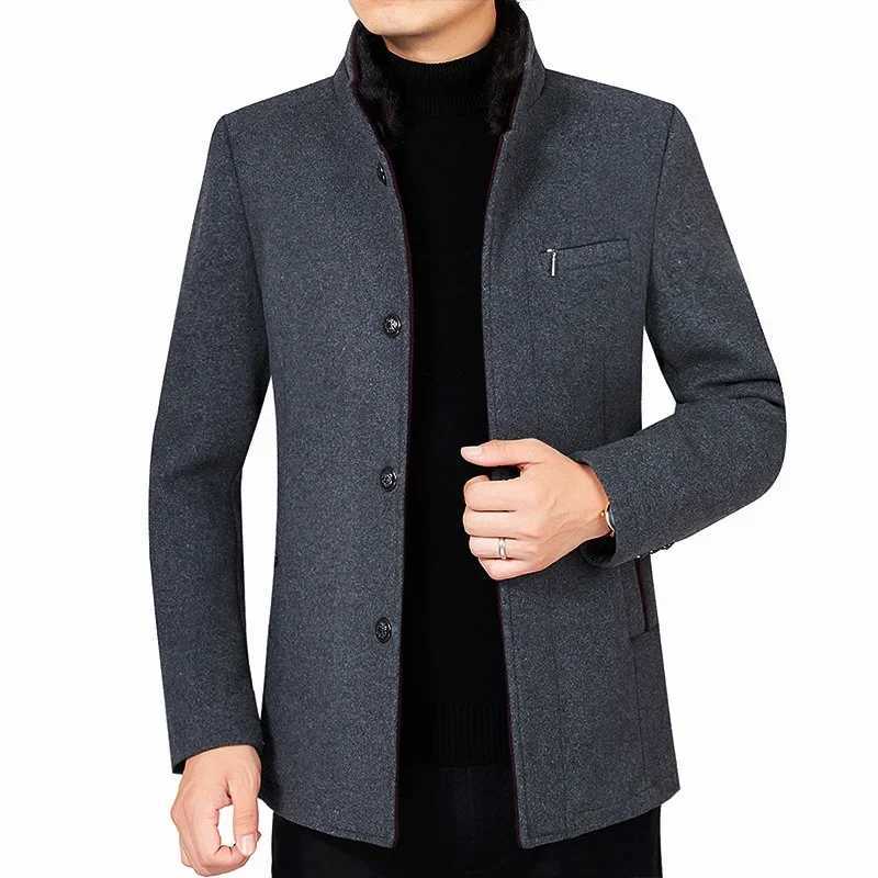 New Winter Men Stand Collar Cashmere Trench Coats Business Casual Woollen Blends Quality Male Long Jackets Overcoats Size 4XLT251125