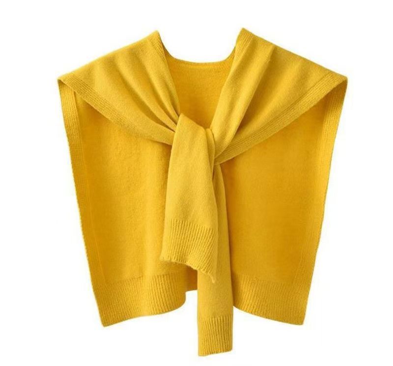 K736 Solid color shawl for women outerwear 2025 new spring and autumn striped knitted small shawl thin style with sweater shirt scarf