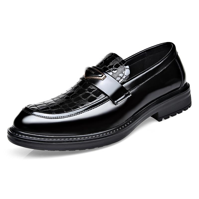 New Design Arrival Men's Business Dress Leather Shoes Outdoor Fashion Thick Bottom Versatile slip-on Size 38-44 Casual Shoes Free Shipping Black 