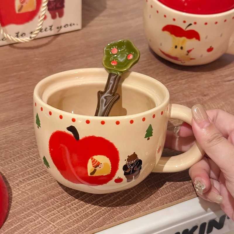 Cute Cartoon Anime Peripheral Apple Model Doll With Cover For Home Use Super Cute And High Aesthetic Value Creative Mug Gift Y251125
