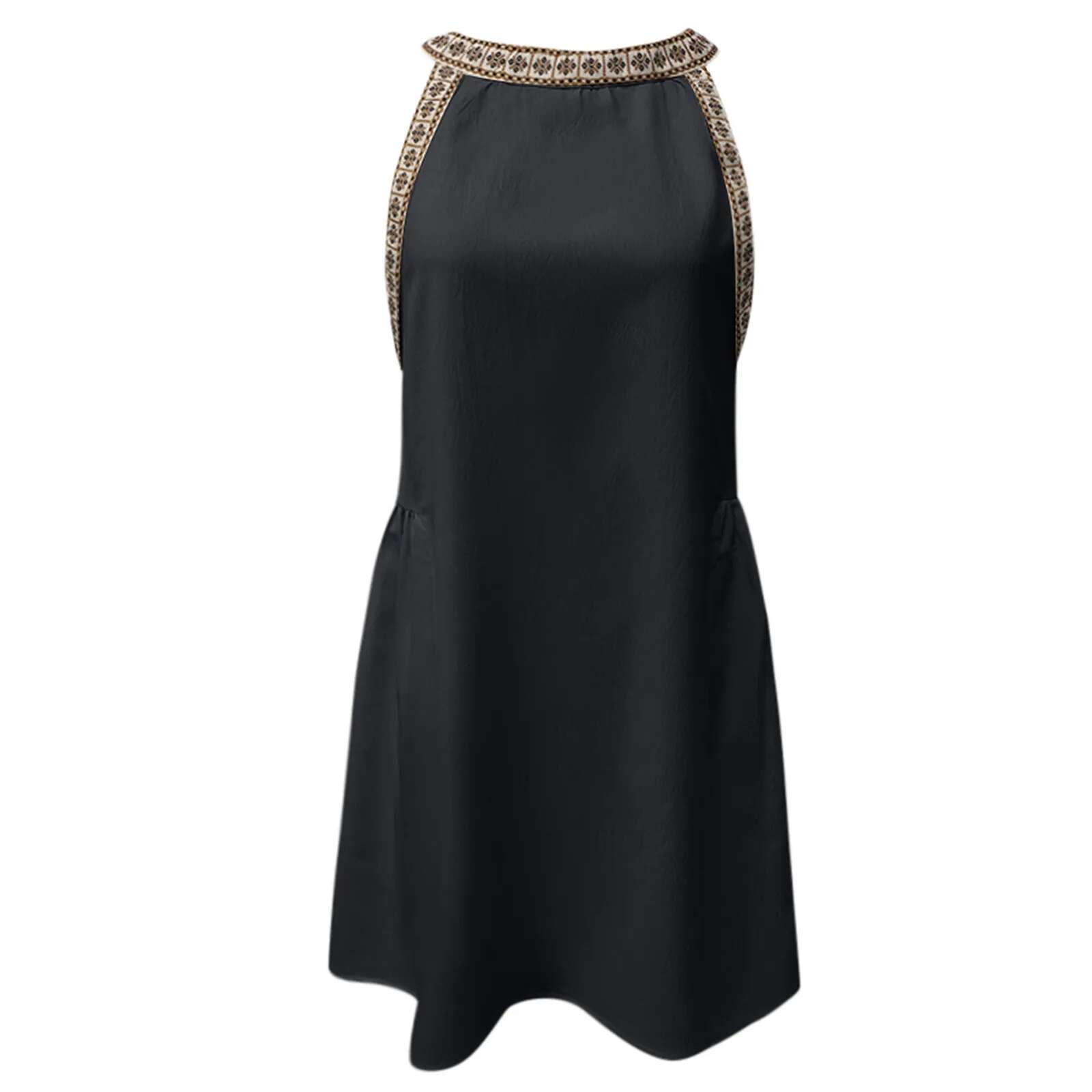 Dongdumaoyi Sleeveless Sundresses Casual Summer Spring Crewneck Tank Loose Beach Dresses Womens