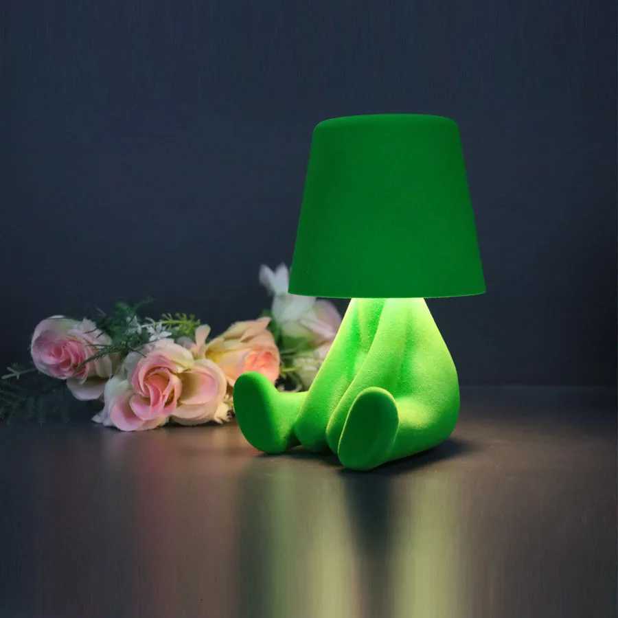 LED decorative ambiance thinker fabric plush villain table lamp ins style bedroom bedside desk bar USB rechargeable table lampsM251125