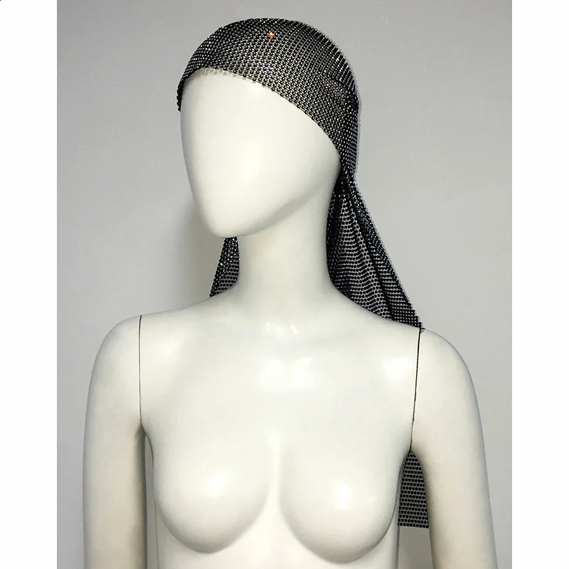 Y2K Fashion Womens Headband Sparkling Crystal Water Diamond Fish Net Headband Hat Headband Accessories Club Party 250423