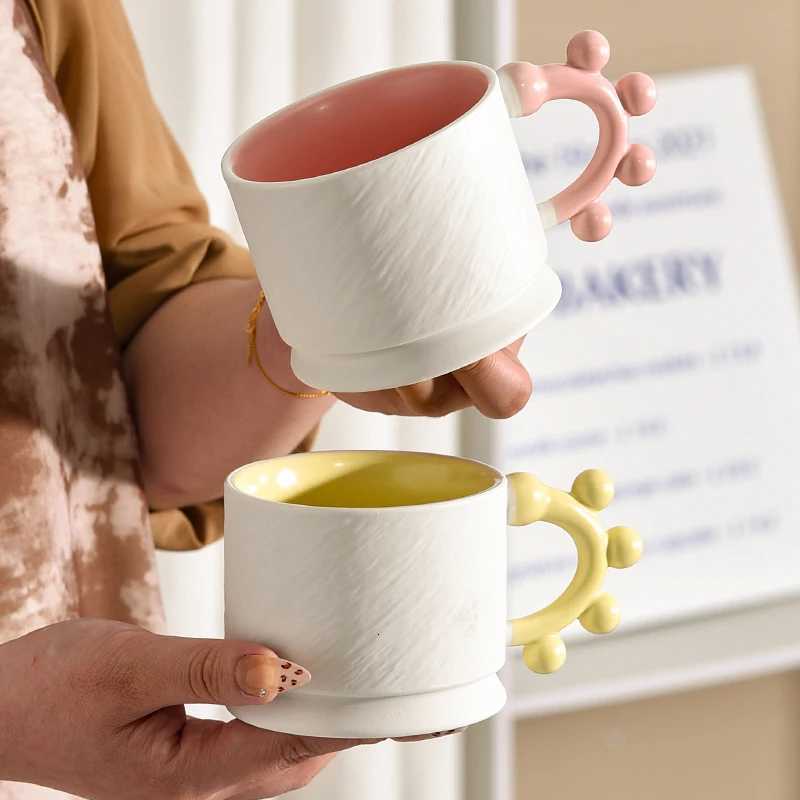 Stone Patterned Mug European Style Creative Handle Ceramic Matte Water Cup Household Office Latte Coffee Cups Kitchen Drinkware Y251125