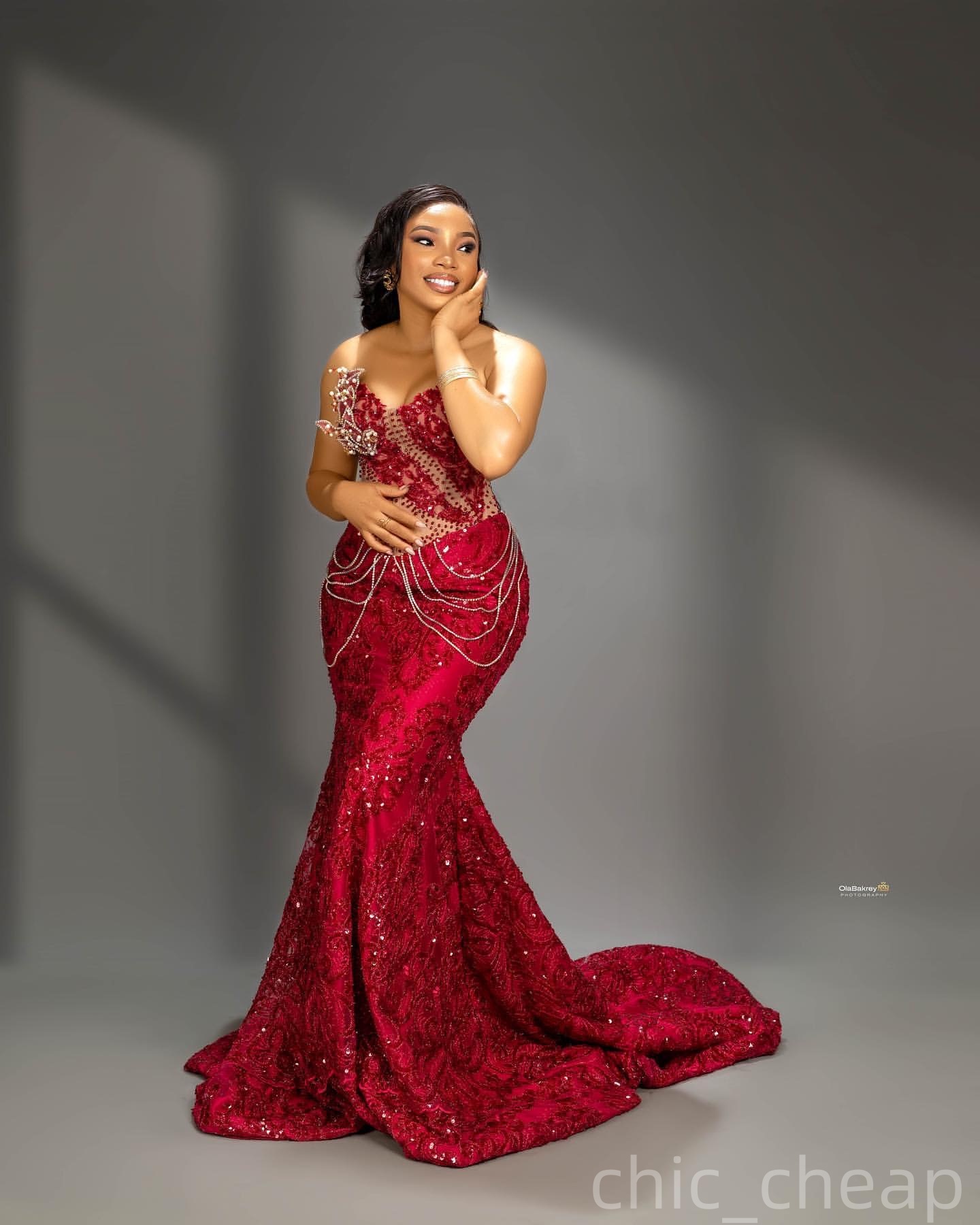 Red Mermaid Plus Size Prom Dresses 2025 Sequined Crystals Sweetheart Illusion Evening Formal Party Second Birthday Engagement Gowns Dress For Special 