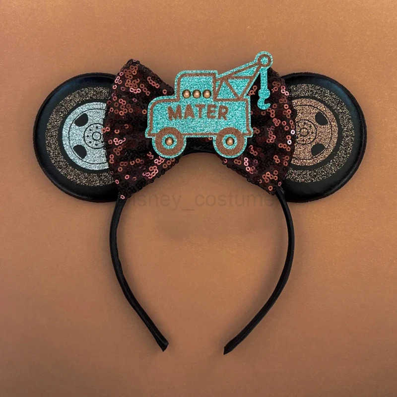 Disney Pixar Animation Car Lightning McQueen Earrings Headbands Womens sequins Bow Mother Hair Accessories Childrens Piston Cup Headbands Girls X25042