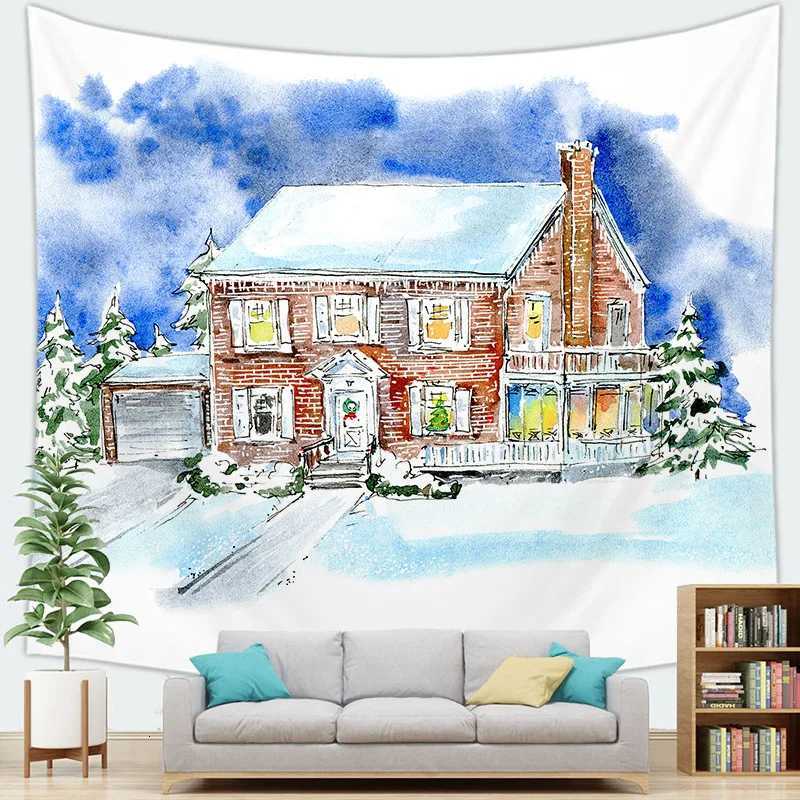 Background of Santa Claus digital-printed polyester tapestries living rooms bedrooms macrame wall hanging room decor aestheticM251125