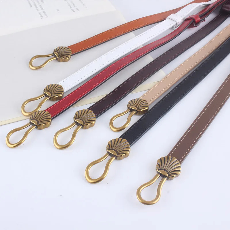 Maikun playful leather thin belt suitable for womens simple fully matched belt metal buckle belt 250422