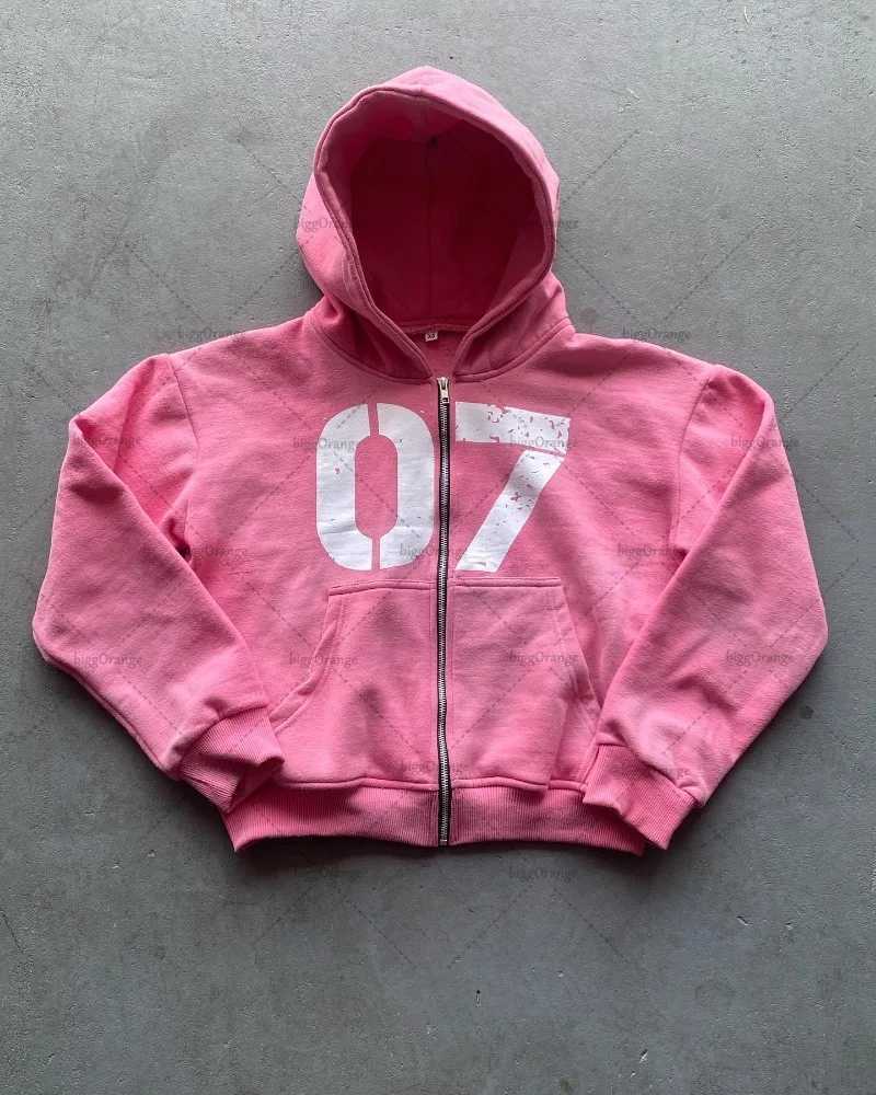 Top American casual fashion letter printed loose fit sweatshirt mens High Street Harajuku Y2K oversized sweatshirt womens M250425
