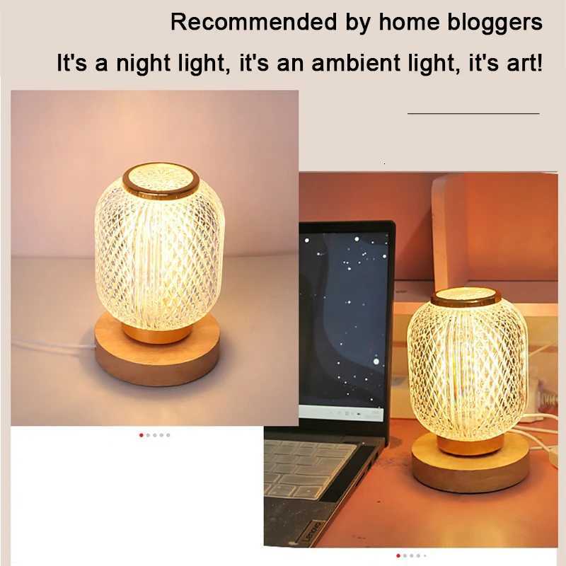 Crystal LED Table Lamp Stepless Dimming USB Charging Touch Switch Remote Control Bedside Light Living Room Decoration Desk LampM251125