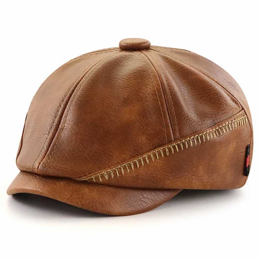 Newsboy Caps for Women PU Leather Cabbie Cap Lady Painter Hat Dad Gatsby Ivy Hat Men Beret Hats J251125