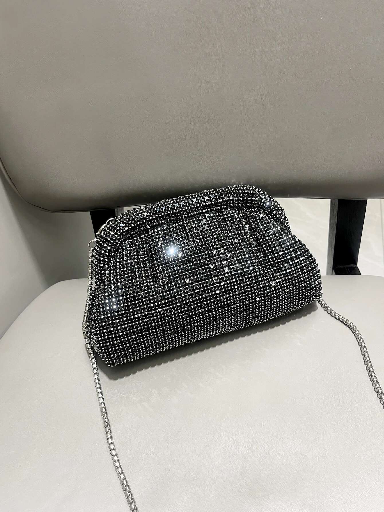 Designer Rhinestones Clutch For Women Handle Shoulder Bag Purse Evening Banquet Bag