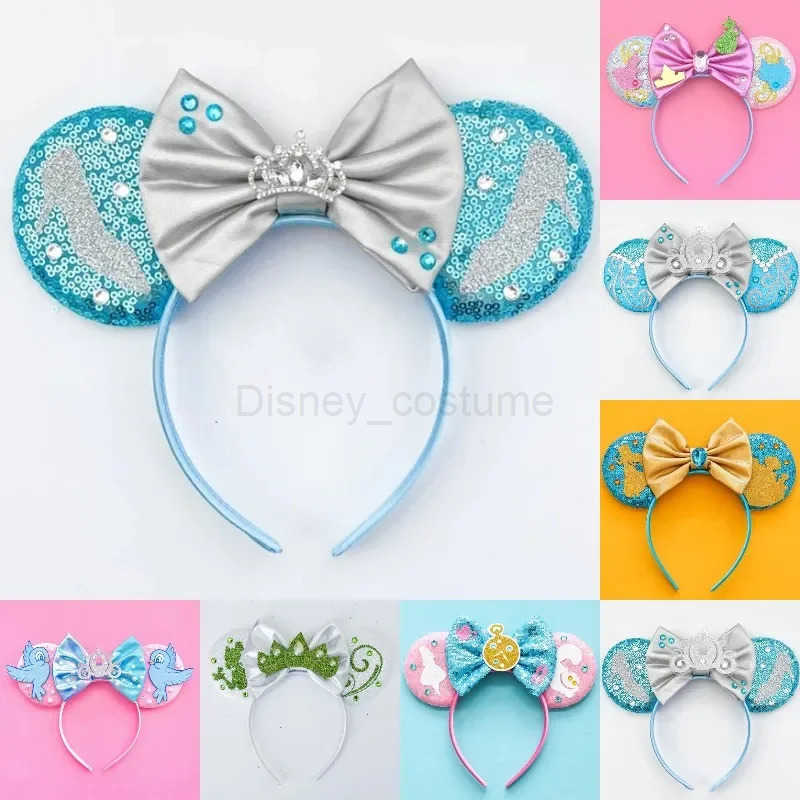 Disney Sleeping Beauty Ears Princess Aurora Headband Women Briar Rose Hairbands Girl Sequeins Bow Hair Accessories Kids Love Gift X250425