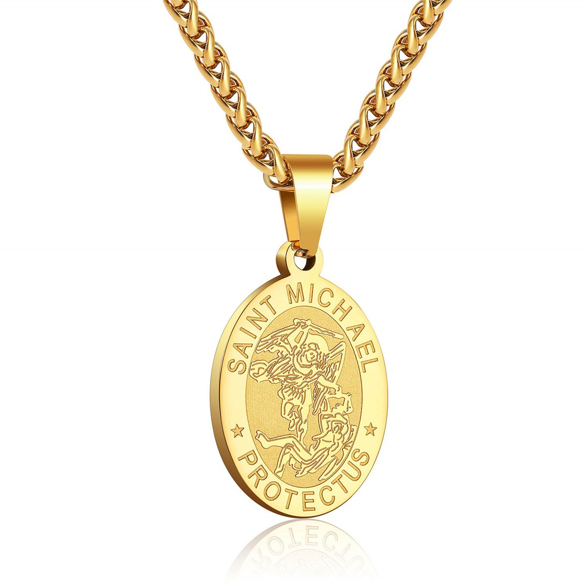 Double-sided Portrait Medal Cross Stainless Steel Pendant Necklace for Men and Women Y2K necklace men moissanite chain designer necklace designer jewe - view 9