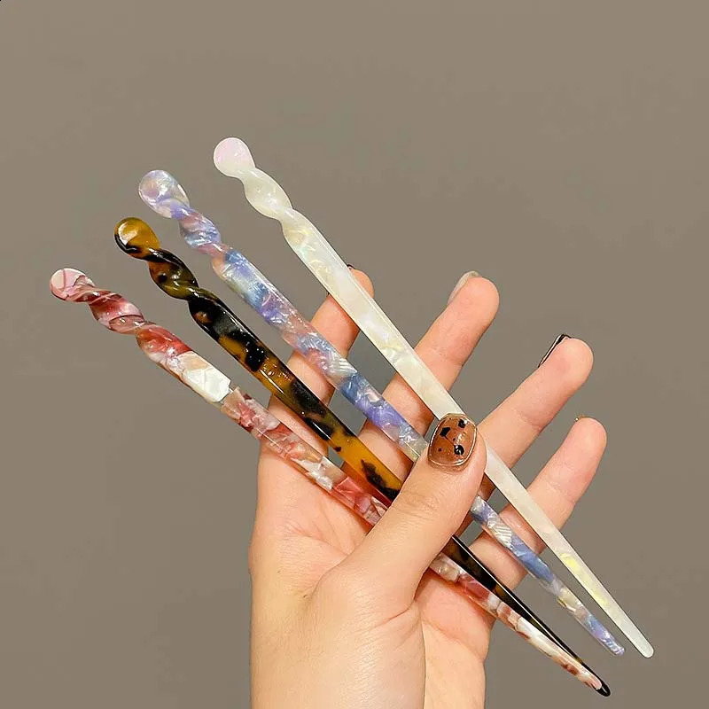 Retro Chinese style girl hair stick fashionable vinegar square pointed monument shaped clip pin jewelry accessory 250417