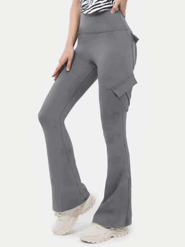 New womens casual boots yoga pants plus size exercise Flare Legging high waisted Duncan pants with pockets sportswearC250425