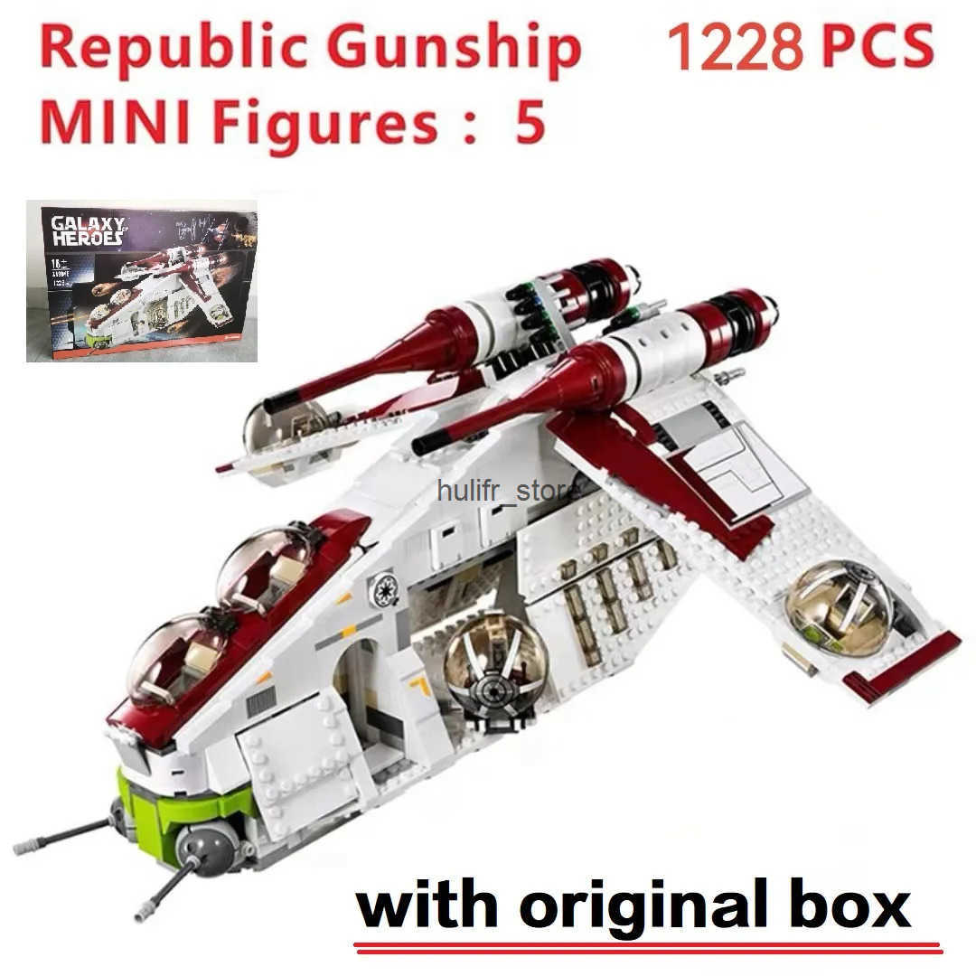 Bring original box 05041 Republic Gunship Building 1224 pieces of building block toys gift 75021 Christmas and birthday gifts Q250425