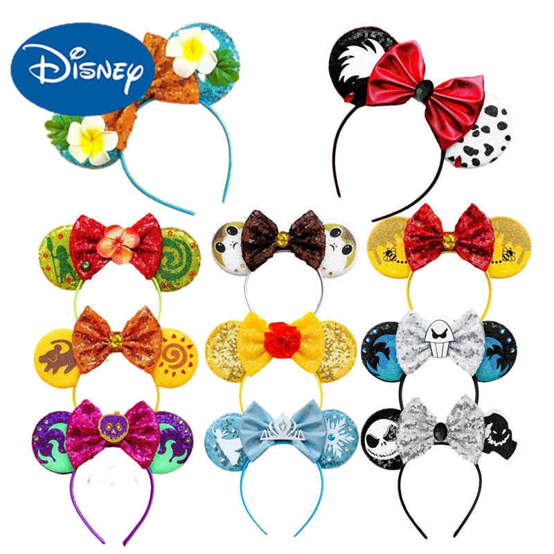 Disney 2023 Disney Castle Fireworks Mickey Ears Headbands Shining Bow Girls Role Playing Hair Adult/Childrens Party Gifts Childrens Hair Accessories X