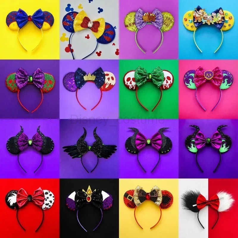 Disney Beauty and Beast Headband Girl Enchanting Rose Ears Hair Female Crown Bow Hair Accessories Children Bell Headband X250425