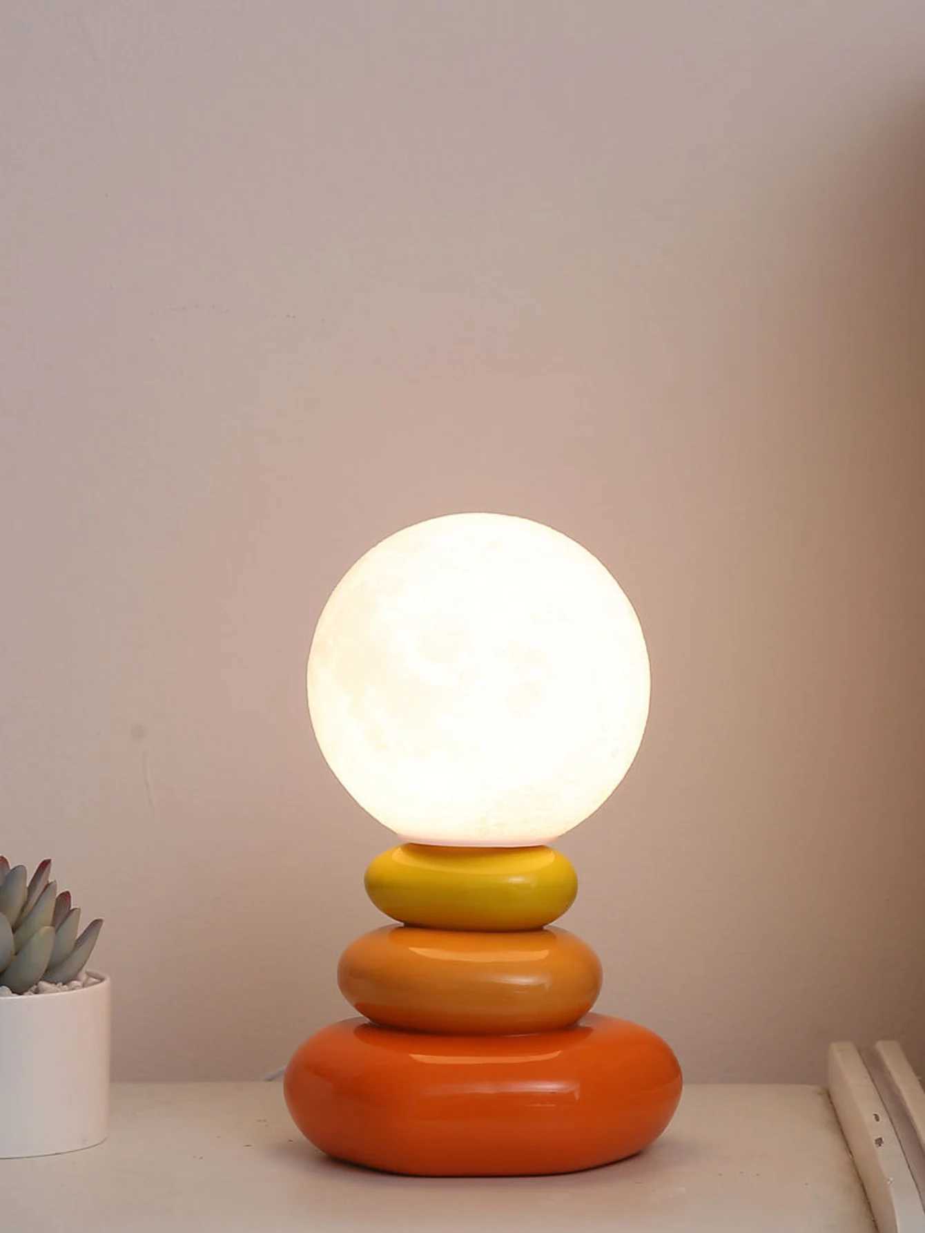 Orange/Blue/Gray ceramics led table lamp for bedroom desk Mood light Lamp bedside table moon stromatolite Room decorating items C251125