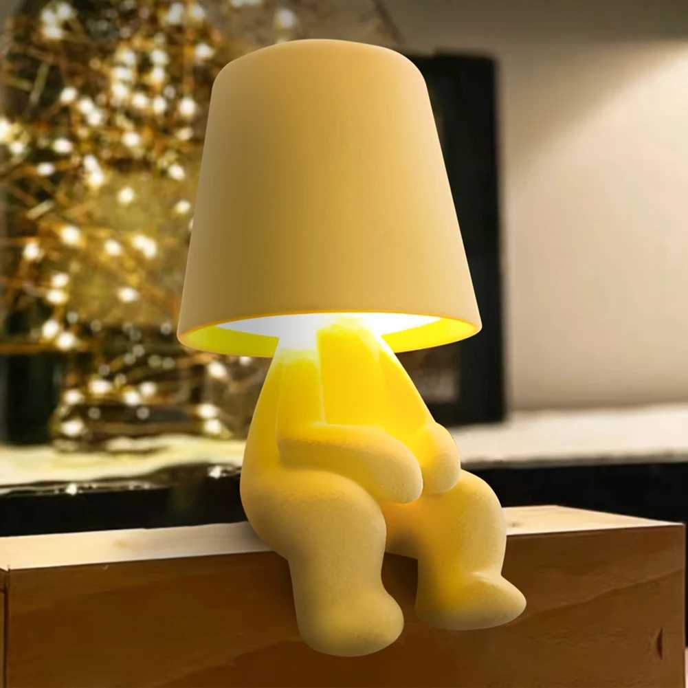 Little Naughty Boy Table Lamp Creative Shy Boy Night Light Small Book Lights for Children Bedroom Bedside Decoration GiftM251125