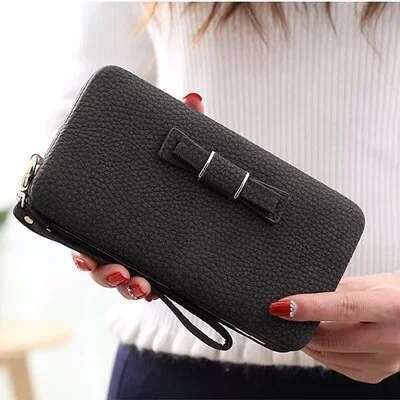 New Fashion Classic Wallets Women's Wallet Bow Mobile Long Card Purse Pocket Handheld Bag Cute Wallet