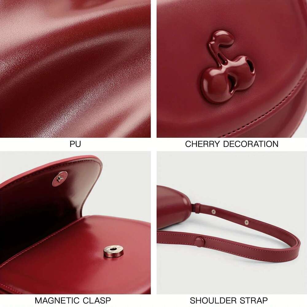 TOUTOU Original Cherry Square New Exquisite Small Handbag Holiday Gift Shoulder Crossbody Bag