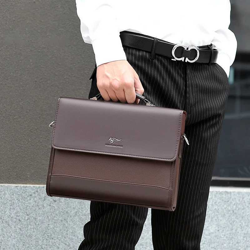 Executives Briefcase For Men PU Leather Designer Business Fashion Handbag Shoulder Messenger Male Organizer for Documents BagT251125