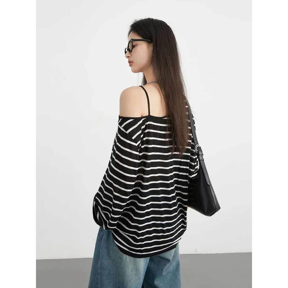CHIC VEN Women Sweaters New Striped Knitted T-Shirt U Collar Long Sleeve Hoodie Top Autumn 2024