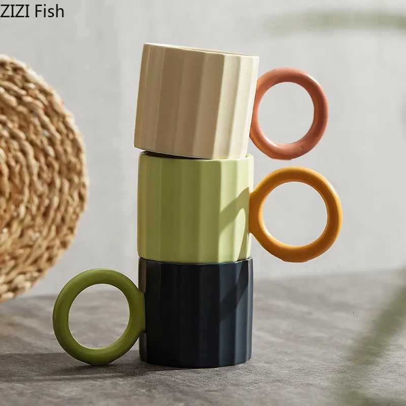 260ml Large Capacity Ceramic Mug Office Water Cup Tea Cup Afternoon Tea Coffee Cup Nordic Household Juice Milk Drinking Set Y251125