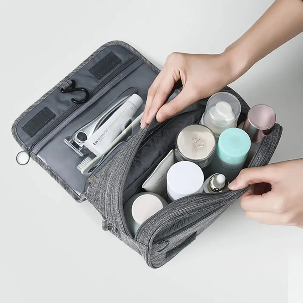 Foldable Toiletry Bag Organizer Hanging Storage Bag Bathroom Makeup Bag Case Travel Dry And Wet Separation Cosmetic Bag 250514