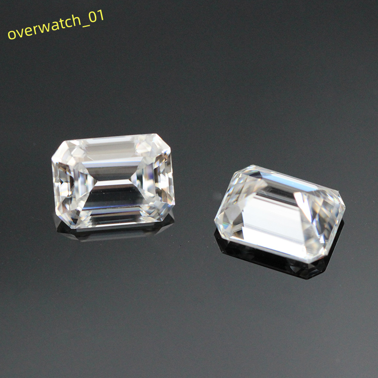 Yu Ying Gems DEF White VVS Moissanite Loose Gemstone High Quality Loose Diamond 1.0ct Emerald Cut Moissanite
