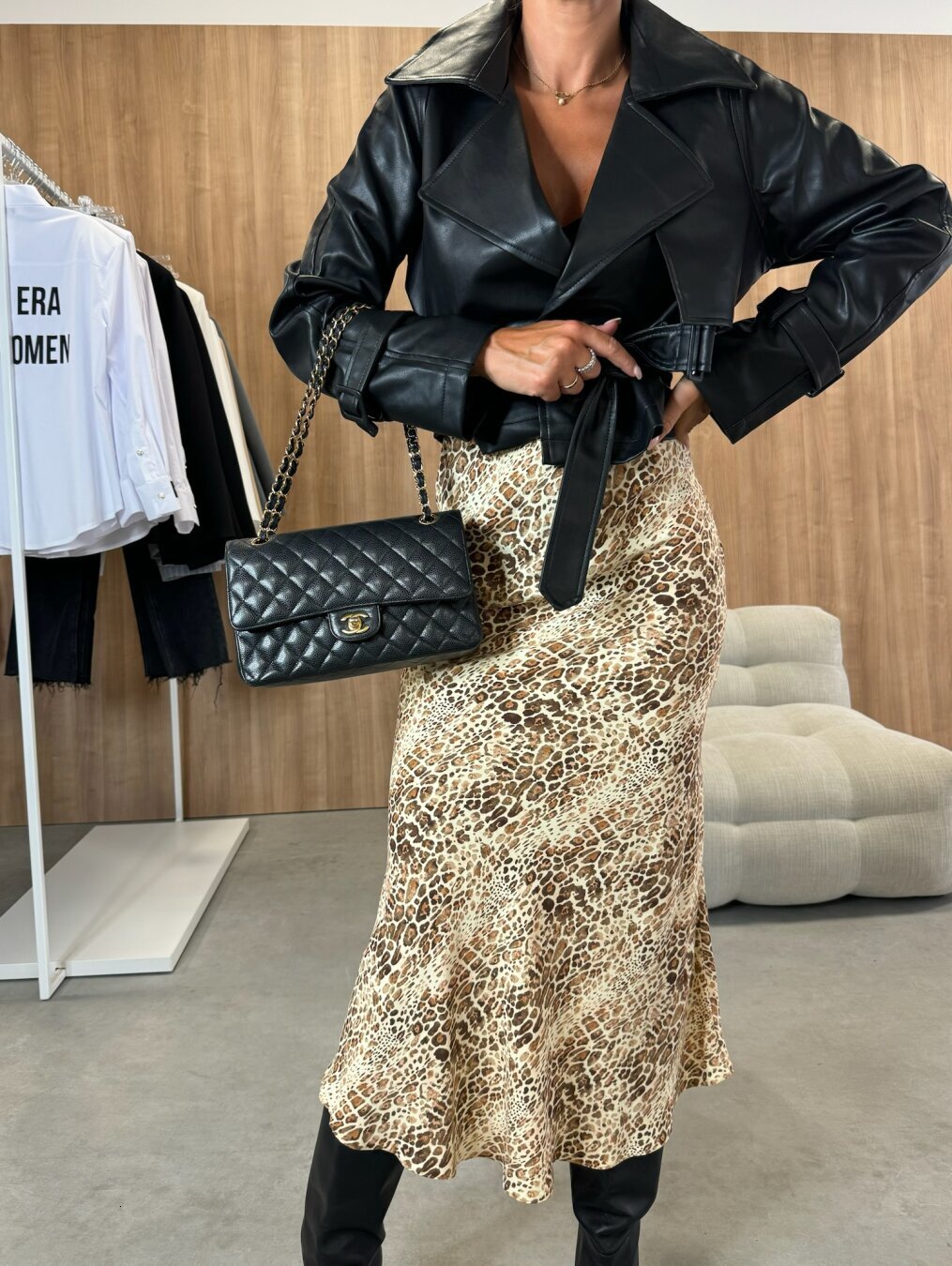 2024 autumn fashion high waist slimming printed womens half skirt for women