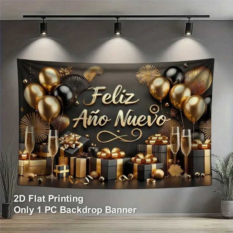 VIKAMA Spanish New Year Tapestry Balloon Champagne Living Room Background Wall New Year Party Room DecorationM251125