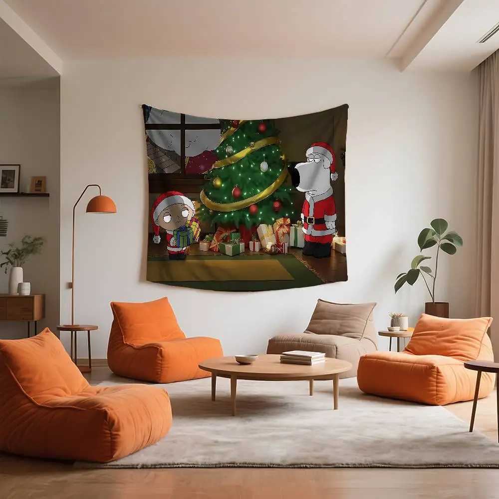 Christmas With F-Family G-GuyS Tapestry Wall Hanging Tapestry Art Deco Blanket Curtain Hanging At Home Bedroom Living Room DecorM251125